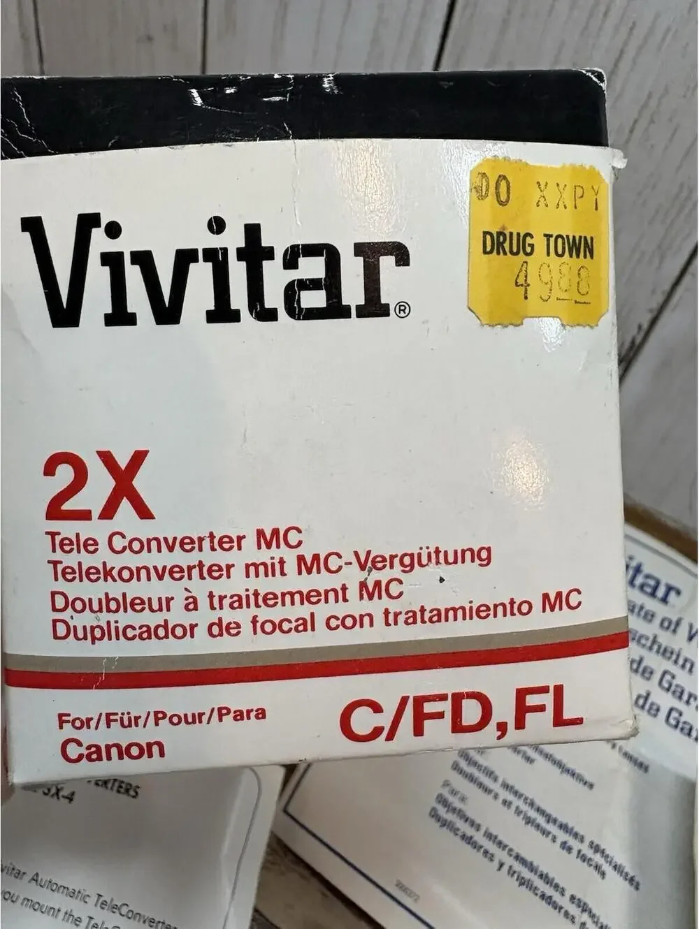 Canon Vivitar MC Tele Converter Lens 2X-4 FL-FD Made in Japan Case/Manual